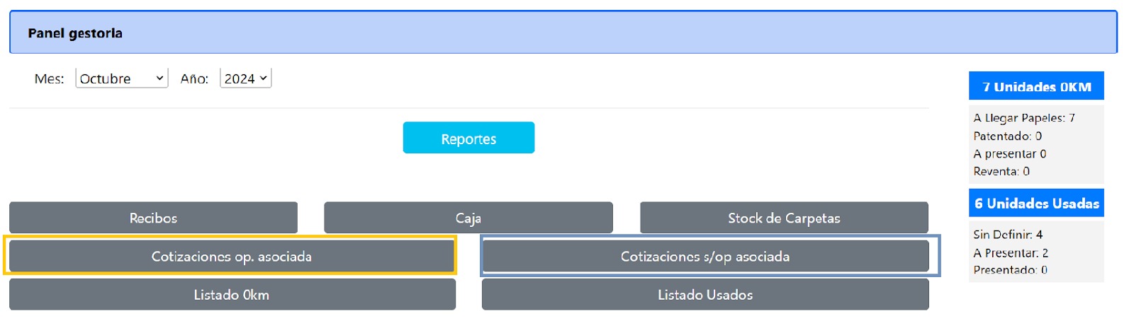 Gestoría > Cotizaciones