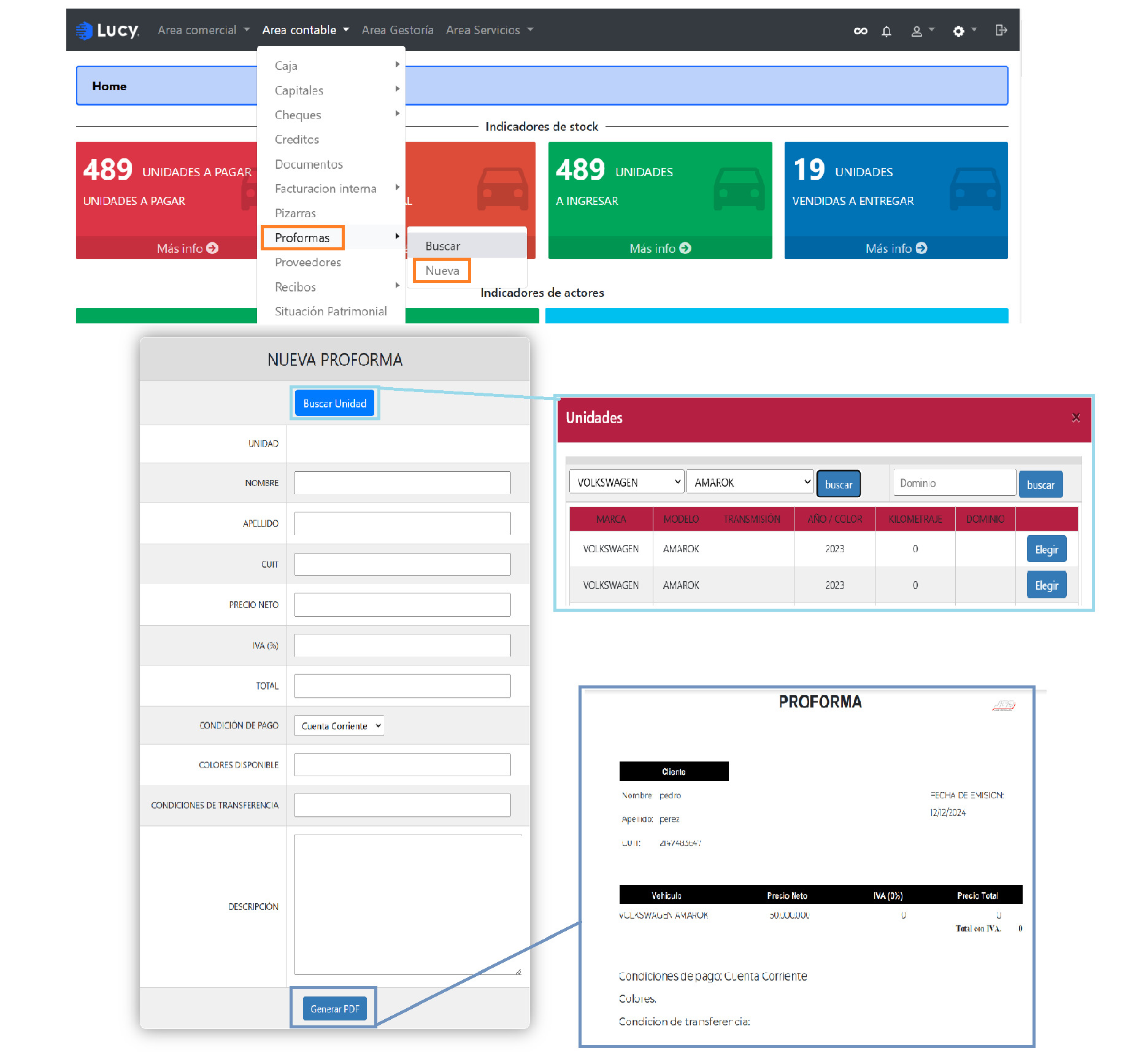 Proforma > Nueva Proforma