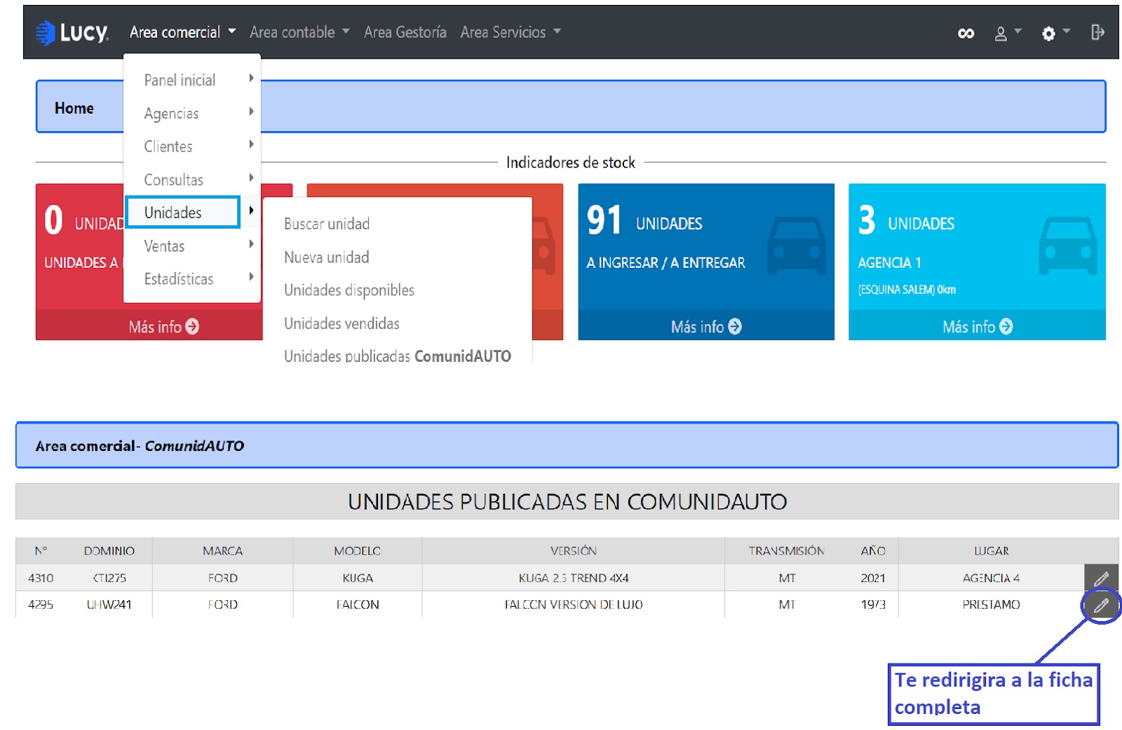 Unidades > Unidades publicadas en Comunidauto